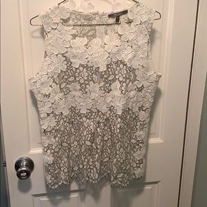 Anthropologie white flower blouse. Never worn!